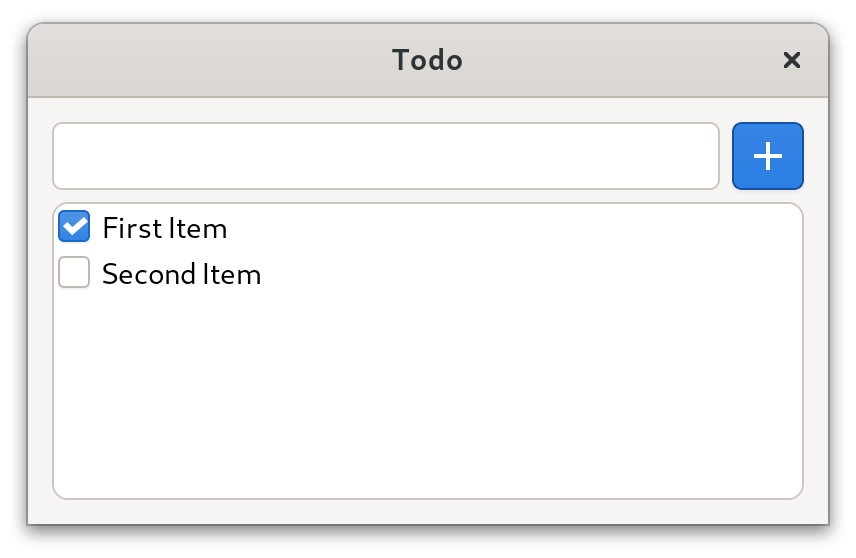 Todo application with an entry to add new items